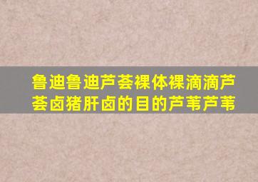 鲁迪鲁迪芦荟裸体裸滴滴芦荟卤猪肝卤的目的芦苇芦苇